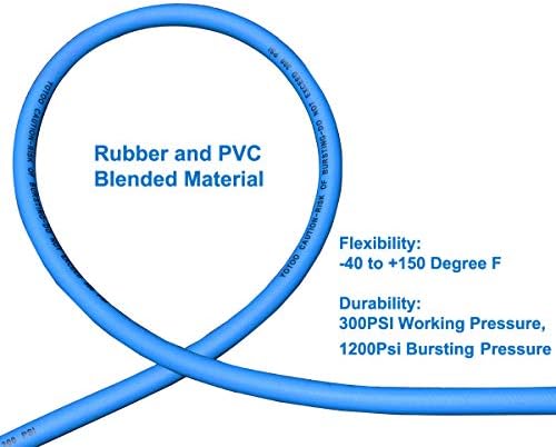 ЈОТО Хибридно Црево За Воздух 1/4-Инчи на 25-Стапки 300 Пси Тешки, Лесни, Отпорни На Грчеви, Флексибилност На Сите Временски Услови