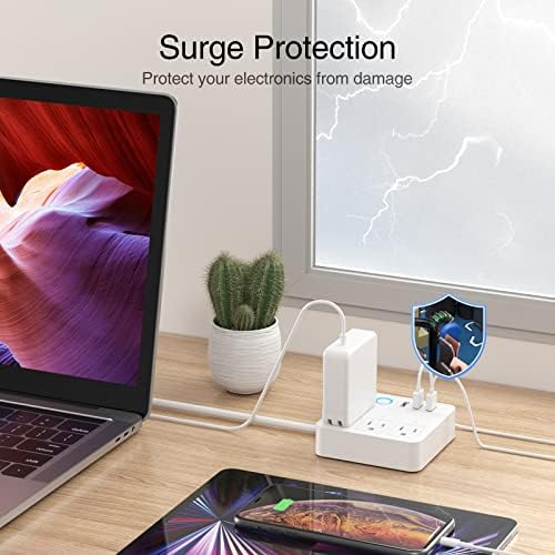 Ghome Smart Power Strip, 3 USB порти и 3 индивидуално контролирани паметни продавници, WiFi Surge Protector работи со Alexa Google