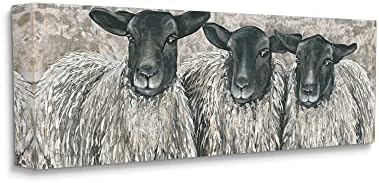 Stuple Industries Три овци трио рурална фарма портрет портрет платно wallидна уметност, дизајн од холихокс уметност