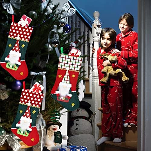 Бонбони подароци чорапи Персонализирани камин порибување 3Д кадифни Божиќни украси и додаток за забави за деца за семејни празници за