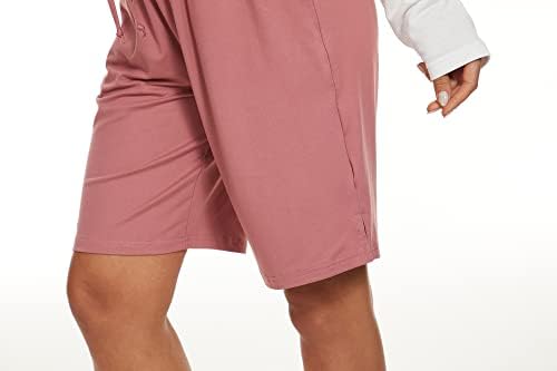 Faylr женски Бермуда шорцеви на коленото еластична половината за третирање кошарка атлетски долги шорцеви со 3 џебови