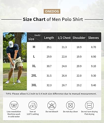 OneDog Mens Polo Burter Short Sports Sports Working Withing лето редовно вклопување во тениска кошула за голф Поло