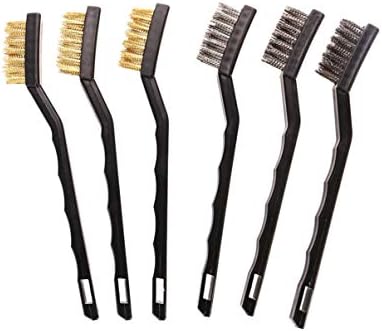 Doitool Driber Driver Set 6pcs мини жица четка поставена не'рѓосувачки челик закривена рачка четка за четка за чистење во индустријата