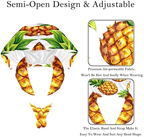 2 парчиња работни капачиња со копче од тиква вратоврска грб буфан капи за дишење на косата, тропско летно овошје