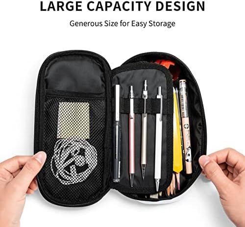 Allgobee голем капацитет за молив за молив 3D-црно-бело-бел-чиста канцеларија за канцелариски училишта за големи кутии за торбичка за торбички за торбички за торбички т?