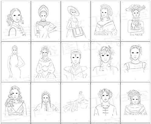WellieSTR 1pc A4 Моден Дизајнер Лаптоп, Модна Илустрација Книга Цртање Точки линија Боење Тело Дизајнер Работни Книги 27 Листови
