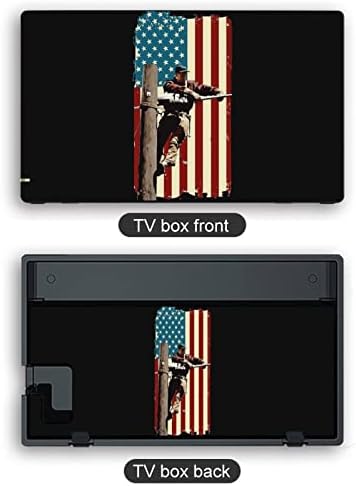 Налепници на американско знаме на Lineman, целосна обвивка за заштитени налепници на кожата на кожата, компатибилни за Nintendo Switch
