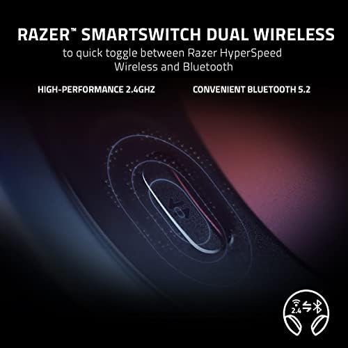 Razer Barracuda Wireless Gaming и мобилни слушалки: 2,4GHz безжичен + Bluetooth - Интегриран микрофон за откажување на бучава - двигатели од 50мм - 40 часовна батерија - црна