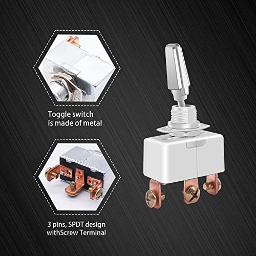 Weideer 2PCS 50A Tiber Duty Toggle Switch SPST （ON/OFF） 2 PIN 2 Позиција со терминали на завртки за автомобилски/индустриски прекинувач R13-401-101