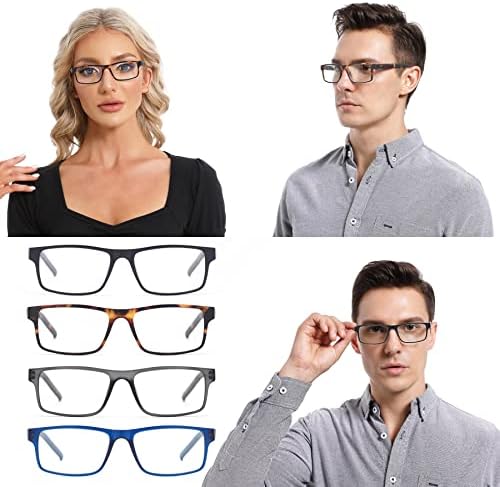Колоддис очила за читање за мажи, очила за пролетни шарки, очила за блокирање на сина светлина со секој случај