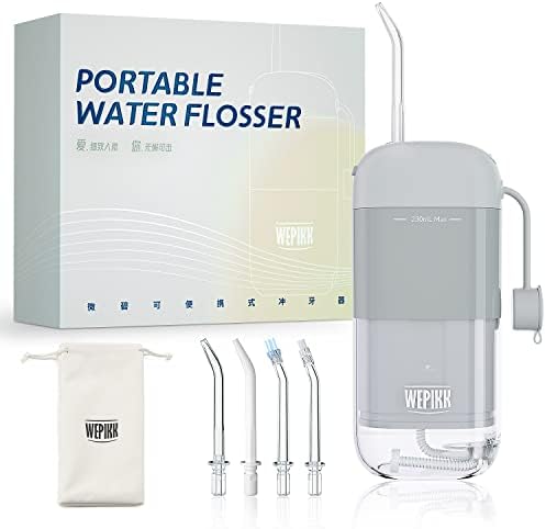 Wepikk безжична вода Flosser за чистење на забите Преносен стоматолошки орален наводнувач 4 чисти режими на полнење Доволна моќност на батеријата што може да се склопи 4 с