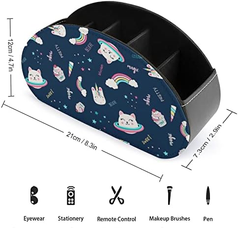 Сатурн мачка и магични икони држач за далечински управувач PU кожа далечински кади лента за чување на маса за чување на маса