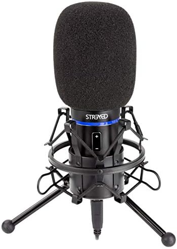 УСБ -микрофон на СТРМД, зелен екран, монтирање на шок, статив, миризба за ножици, поп филтер и ветерниот штит идеално за зумирање, Skype, Twitch & YouTube опрема