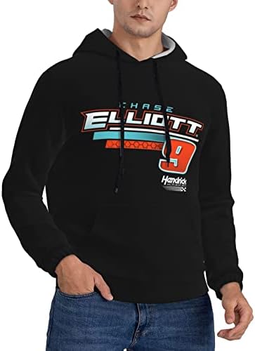 Dowrap Chase Elliott 9 Men's Pullover Hoodie Hoodie Casual Hooded Sweatshirt Најдобри дуксери за спортска облека со џеб со џеб