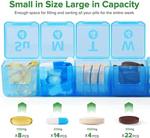 Голем месечен организатор на пилули, 28 дневна кутија со пилули 1 пат на ден, 4 недели месечно контејнер со пилули, организатор