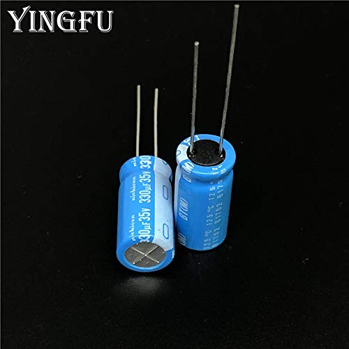 10PCS 330UF 35VBT Серија 10x20mm Високо сигурна сигурност 35V330UF алуминиумски електролитски кондензатор