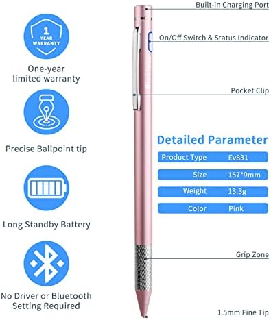 Stylus Pencil за Lenovo Chromebook Flex 5/3 пенкало, Minilabo Touch екрани Активно стилус дигитално пенкало со 1,5 mm Ultra Fine Tip