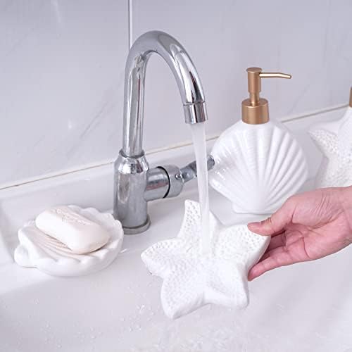 Додатоци за сапун од fishвездички, океански декор за бања или кујна, лесен за чистење