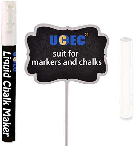 UCEC Mini Chalkboards, знаци на табла од дрво со штанд, за знаци на табла за пораки, картички за место за свадби, забави, броеви