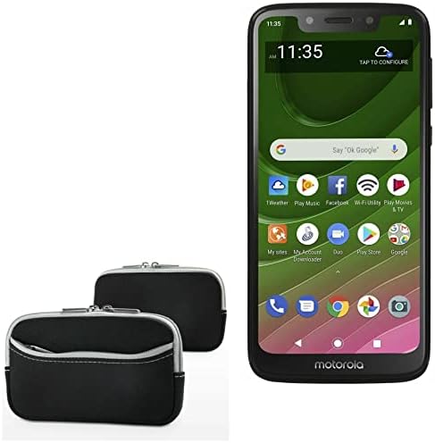 Case Boxwave Case компатибилен со Motorola Moto G7 Optimo - Softsuit со џеб, мека торбичка Неопрена покриена ракав Зипер џеб за Motorola Moto