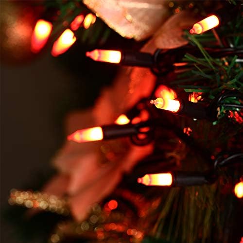Hayata halotsуштерни жици на вештерките 24 -тина 100 блескави светла од портокалови мини сијалички, декор за осветлување на Ноќта