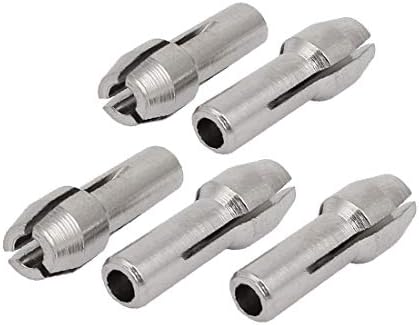 X-Gree 2,1 mm до 2,4 mm DIA DIA не'рѓосувачки челик Collet Collet Silver Silver Tone 5 парчиња (2,1 mm A 2,4 mm de Diámetro, Acero Inoxidable,