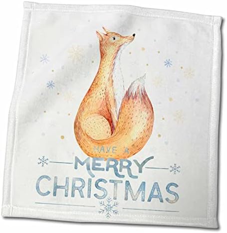 3drose Среќен Божиќ честитки - Снежна илустрација на снежни животински лисици - крпи