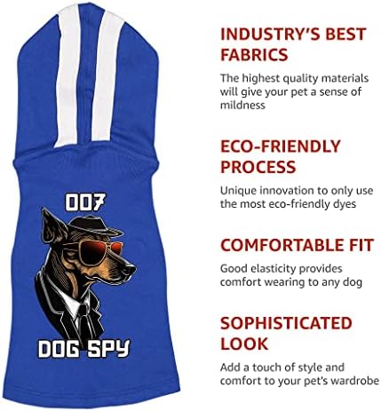 Куче 007 кошула за кучиња со качулка - кучиња кучиња кучиња - цитат дизајн облека за кучиња - кралско бело, м