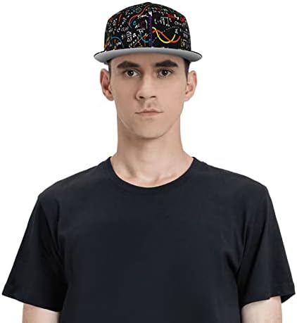 Unisex Flatbrim Snapback Cap Math Linear Education Adults Trucker Hat Прилагодливо бејзбол капа црна