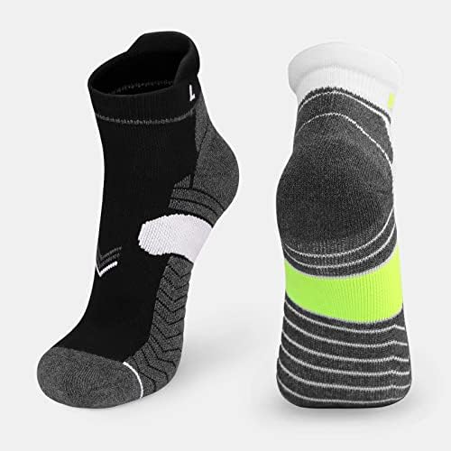 Zncmrr 6 пакет атлетски трчање чорапи за глуждот за мажи и жени компресија чорапи за компресија памук памук со ниско сечење атлетски чорапи, големина се вклопува во 9-12