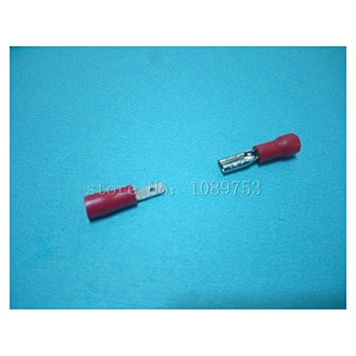 50 парчиња црвен 2,8 мм Спајд Терминал од 2,8 мм машки жени пред изолирани електрични конектори за 16AWG - 14AWG жица