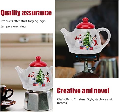 Doitool Божиќни чајници Керамички чајник фарма чајник кафе тенџере со вода тенџере нордиски стил Божиќна служба