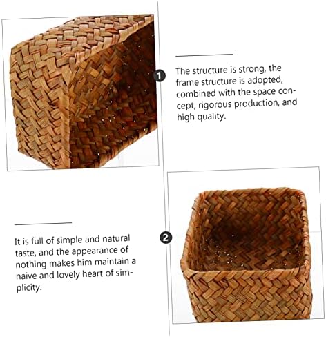 Исцелена 1 парче Ткаена Кутија За Складирање Ткаени Корпи Леб Леб Контејнер За Складирање Шминка Кутија За Организатор Рачно Ткаена