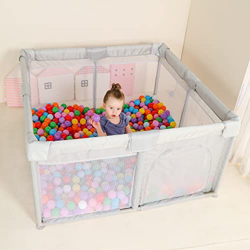 Trendbox Детска бебешка топка јама - Playpens за бебиња, Playard на новороденчиња, преносна ограда за бебиња, затворено и на отворено дете