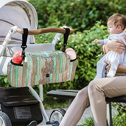Организатор за шетачи на бебето за бебиња со магични манжетни модерни додатоци за шетачи торба голем простор со 2 држачи за чаши