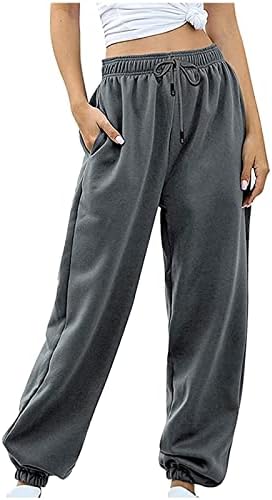 Женски џемпери со високи половини со џебови со џебови удобни широки нозе влечење џогир јога панталони салон панталони