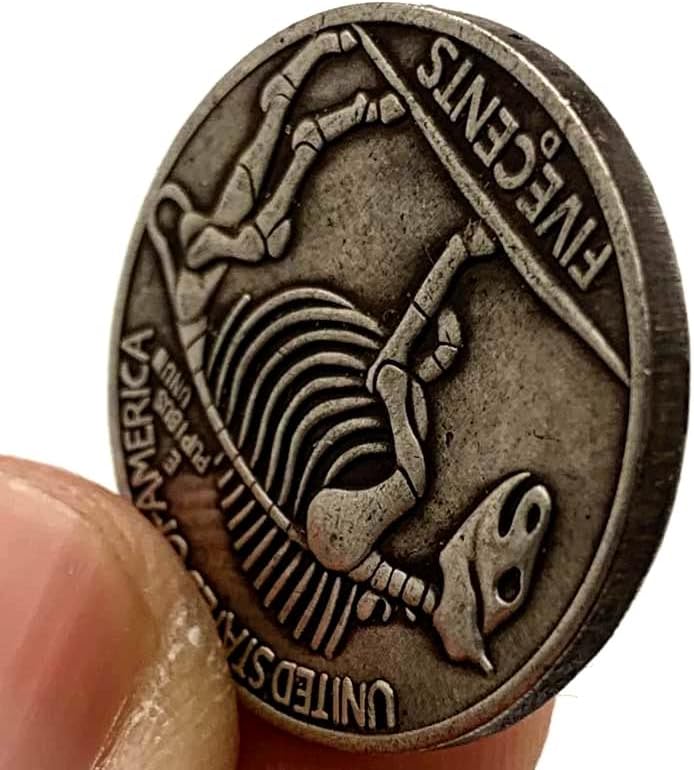 1937 Скитници Монета Главата Петкратна Ѕвезда Месинг Стариот Сребрен Медал 20мм Бакар Сребро Игра Магија Монета