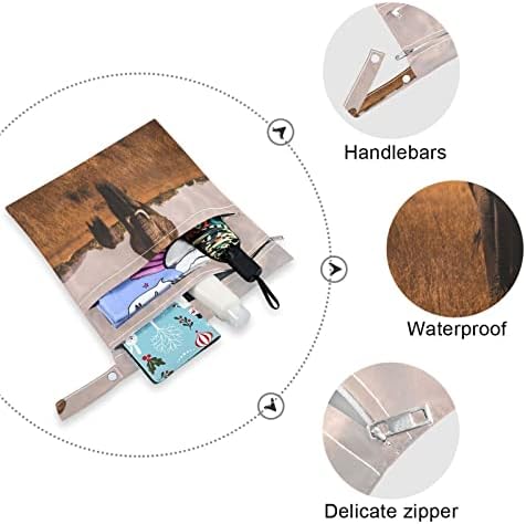 Кигаи Слонови Трева Поглед Водоотпорна Влажна Сува Торба За Повеќекратна Употреба Со Рачка за Патување, Плажа, Базен, Пелени, Тоалети 2