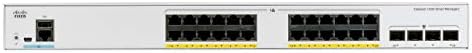 Cisco Catalyst 1000-24FP-4X-L мрежен прекинувач, 24 Gigabit Ethernet POE+ пристаништа, буџет од 370W POE, 4 10G SFP+ порти за нагоре,