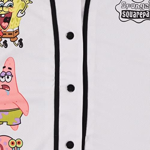 Spongebob SquarePants дами бејзбол дрес - Детски, г -дин Крабс, Скидвард, Патрик Starвезда - Батон надолу во бејзбол дрес