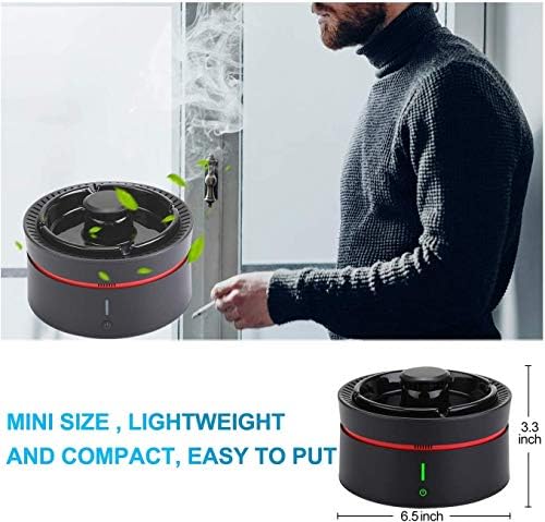 TFJS Creative Ashtray со прочистувач на воздухот мултифункционален чад без чад со индикатор за LED погоден за домашен канцелариски
