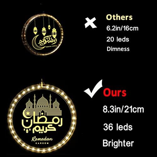 23Guanyi 3D Рамазан украси Светло, Еид Рамадан Декоративни прозорец светла исламска батерија на муслимански стил управувана за одмор на отворено во затворен простор во