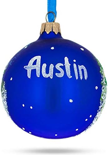 Божиќ, Остин, Тексас стаклена топка, украс 3,25 инчи