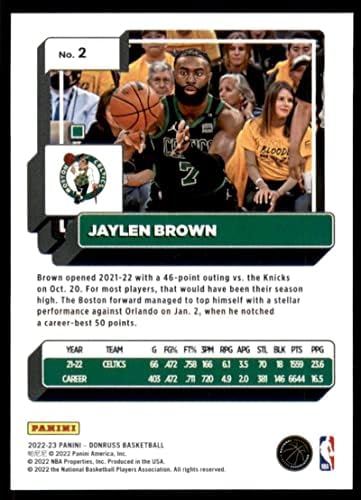 Jayејлен Браун 2022-23 Донрус 2 nm+ -MT+ NBA кошарка Селтикс