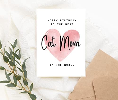 Среќен роденден на најдобрата мачка мама во светската картичка - мама мама роденденска картичка - мама мама картичка - подарок за ден на мајката