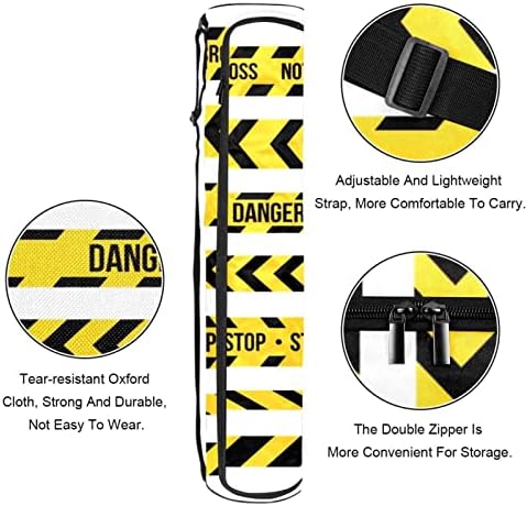 Ратгн Јога Мат торба, полициска лента за гранични вежби за јога мат носач со целосна зип мат торба со прилагодлива лента за жени мажи