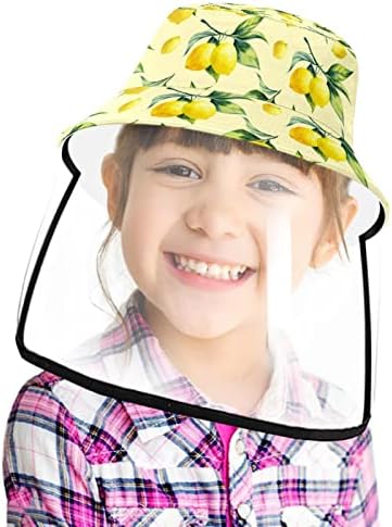 Заштитна капа за возрасни со штит за лице, рибарска капа Анти сонце, пастирско овошје лимон жолт гроздобер