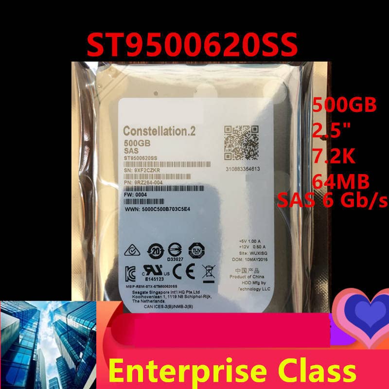 HDD за 500 GB 2,5 7,2K SAS 6 GB/S 64MB за внатрешен HDD за класа на претпријатија HDD за ST9500620SSS