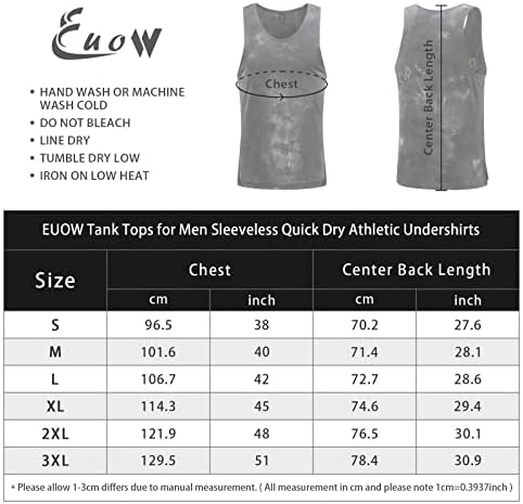 Врвовите на резервоарот EUOW за мажите без ракави маички за вежбање Брзи сув салата за фитнес фитнес фитнес