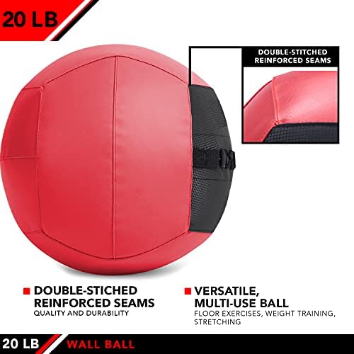 JFIT Wall Medicine Ball - 10 опции за тежина 4LB -30LB - Трајни wallидни топки за вежбање, кардио, јадро јачина
